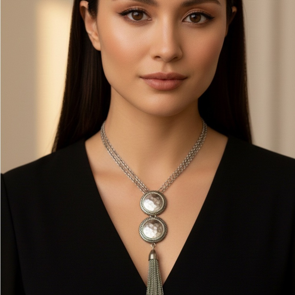 Bohemian Sun Goddess Pendant Brass Chain Necklace